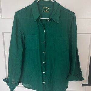 Lilly Pulitzer Sea View Linen Button Down Top. Gently worn. Size Small